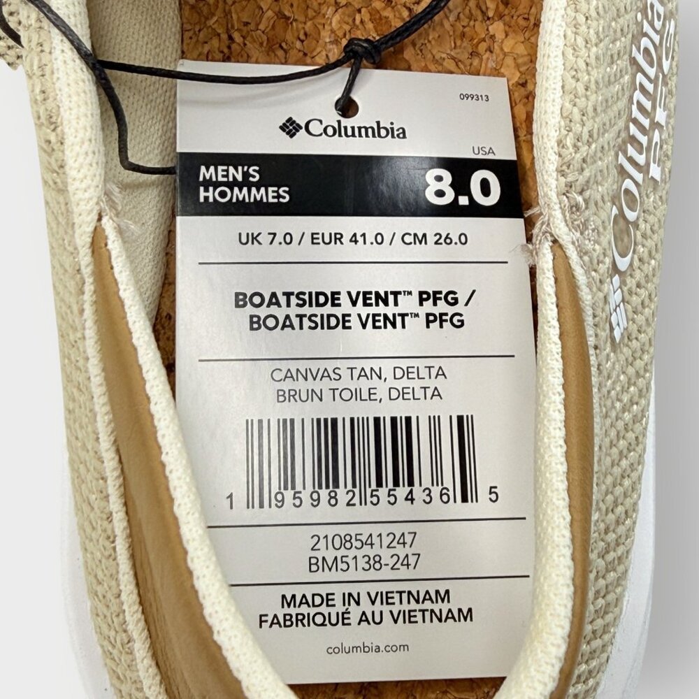 Columbia Men’s Boatside Vent PFG Boat Slip-On Shoes Canvas Tan Delta Size 8 - Picture 13 of 15